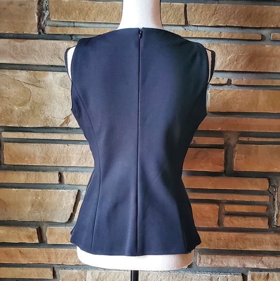 🥀ANTONIO MELANI Sexy Black Genuine Leather Top S - Picture 4 of 8